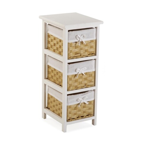 Dulap baie cu 3 cosuri Pompei, Versa, 29 x 25 x 62 cm, lemn, natural