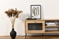 Comoda TV, Wolina, Wire 140, 138x55x41 cm, 100% PLANCĂ DE PARTICULAȚI VOLTATE, Stejar