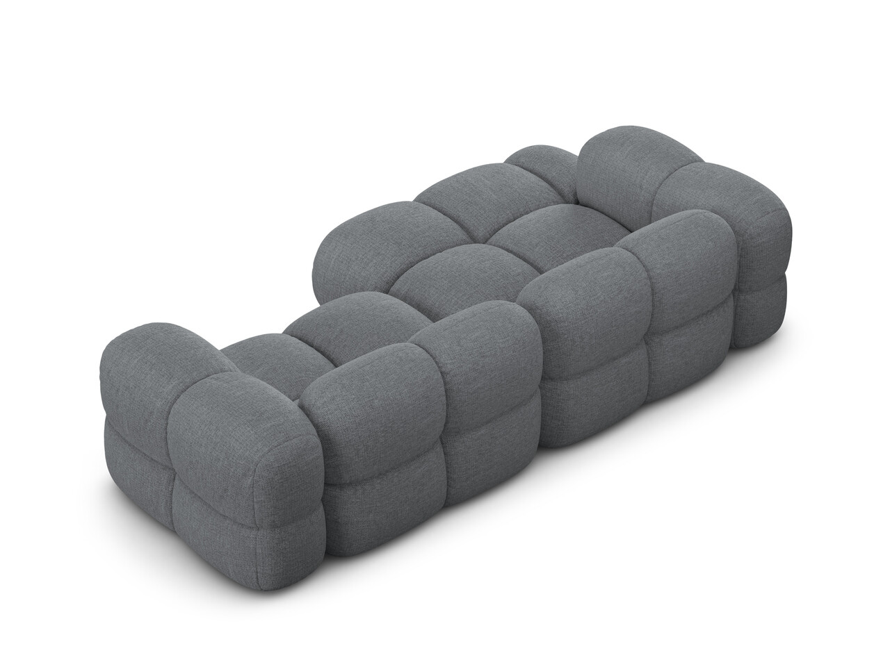 Coltar stanga 3 locuri, Loretto, Cosmopolitan Design, 250x147x68 cm, tesatura structurata, gri