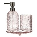 Set de baie Bubbles, InArt, 3 piese, sticla, roz
