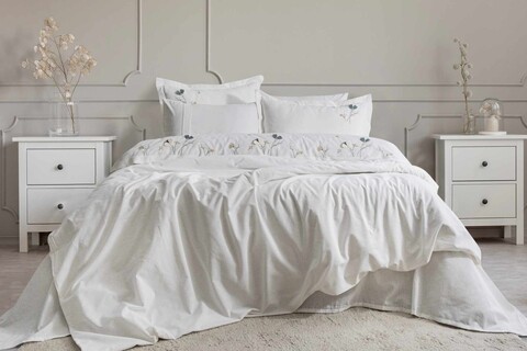 Lenjerie de pat dubla, L'essentiel Maison, Harmony, Aproape alb