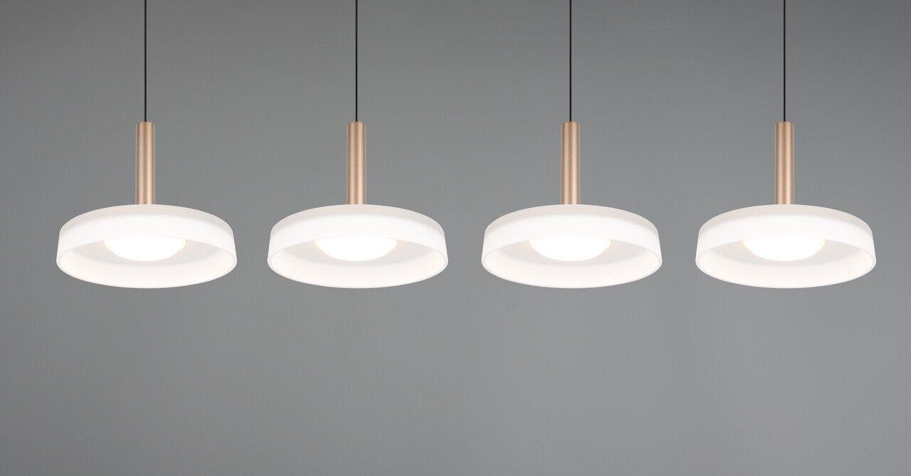 Lustra Celeste, TRIO, 115x22x200 cm, 7W, 4x SMD LED, metal, negru/alb