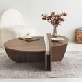 Set 2 masuta pentru cafea Podium, Neostill, 90x60x30 cm / 85x30x35 cm, maro