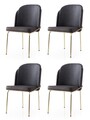 Set scaune 4 piese, Nmobb, Dore, Auriu / Maro