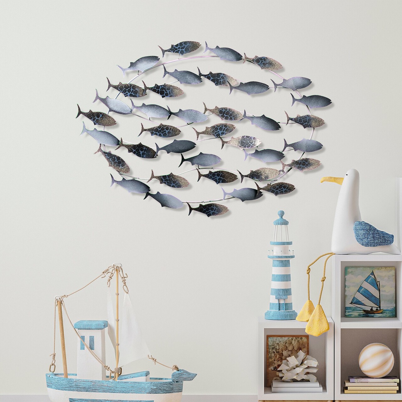 Decoratiune de perete, Alabalık 3, Dimensiuni: 94 x 58 x 4 cm, Multicolor - view 2