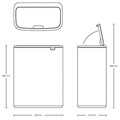 Cos de gunoi cu soft touch, Brabantia, Bo Touch, 2x30 L, 31.2x54.5x65.6 cm, otel, alb