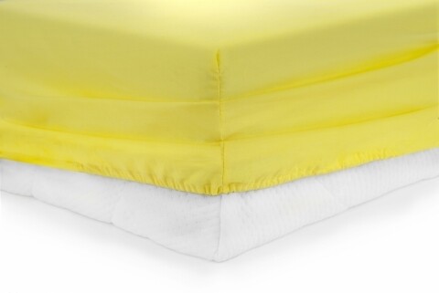 Cearceaf de pat cu elastic Yellow Heinner, 160×200 cm, 100% bumbac, galben