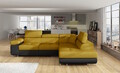 Coltar extensibil dreapta 4 locuri, ELTAP, Anton, 272x203x85 cm, lemn/poliester, mustar/negru