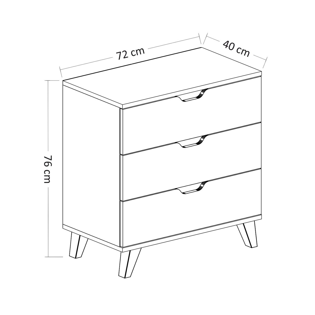 Dulap, Inarch, Valencia 3, 72x76x40 cm, PAL, Alb