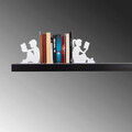 Opritor de carti, Kitap tutucu 10, 40.5x14x22 cm, Metal, Alb