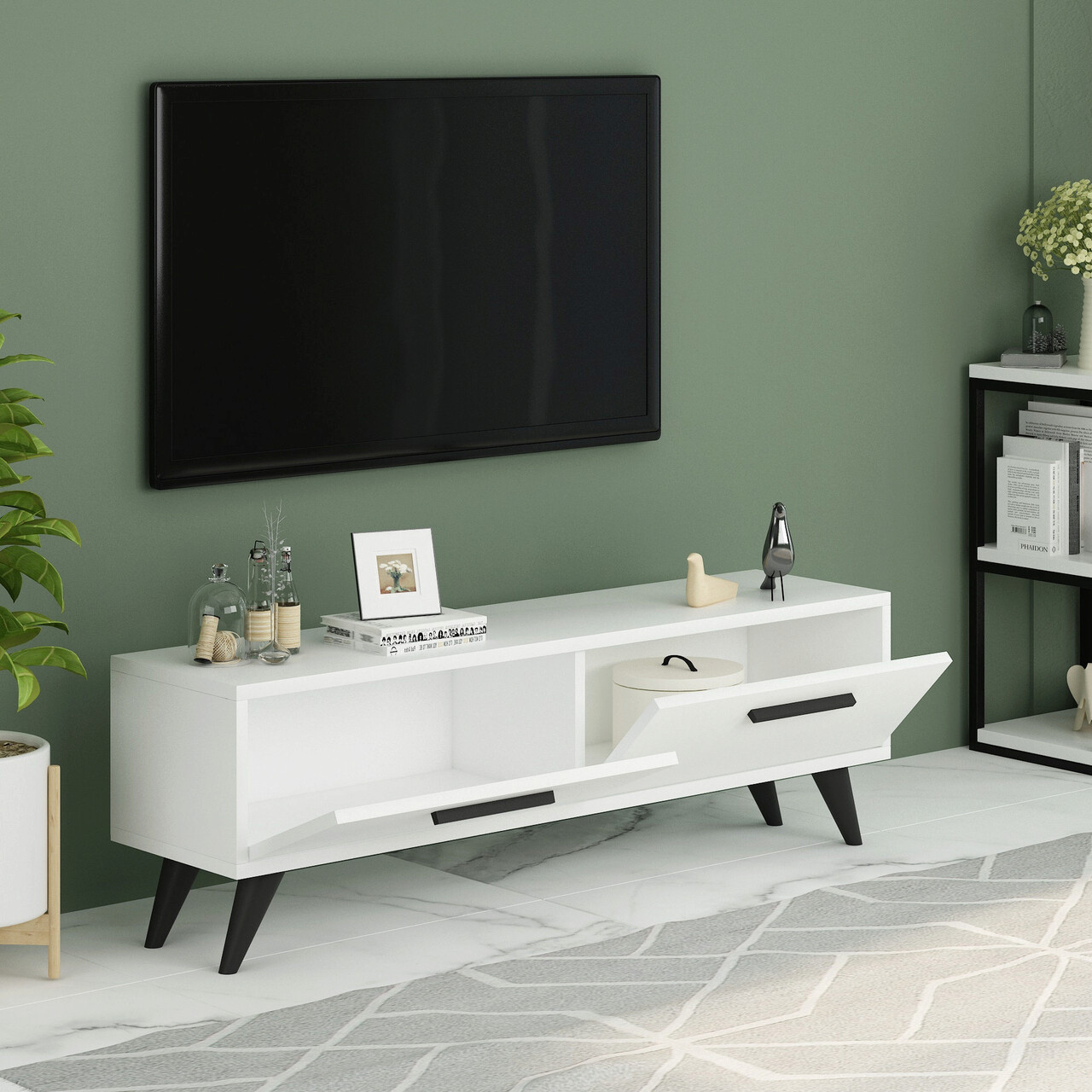 Comoda TV, Olivia, Melisa, 120x45x29.6 cm, PAL , Alb - 1 | YEO