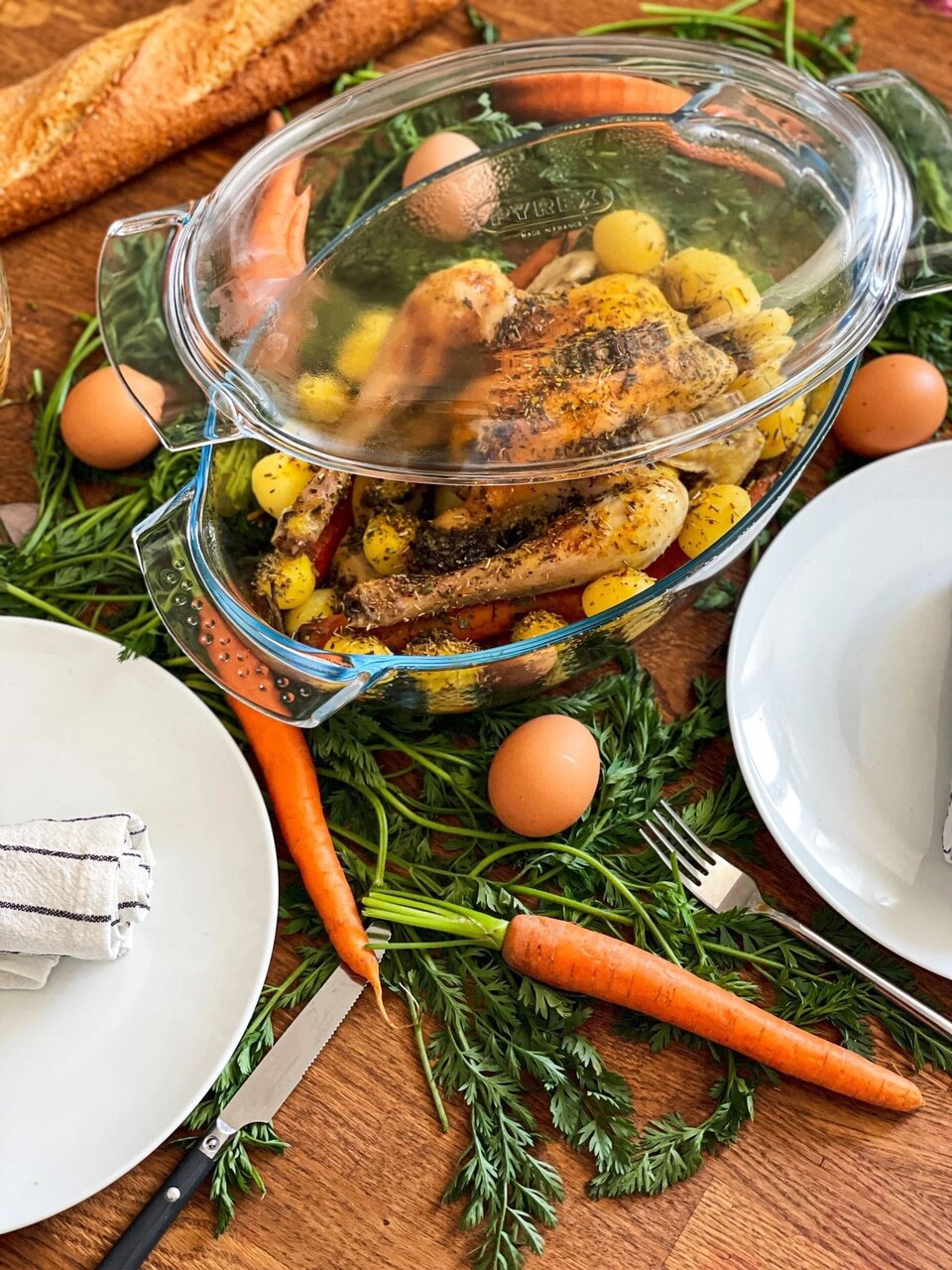 Vas oval cu capac, din sticla termorezistenta, 4,4L + 1,4L, "Slow Cook" - Pyrex - imagine 4