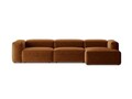 Coltar dreapta 4 locuri, Bergamo, Cosmopolitan Design, 344x152x70 cm, tesatura structurata, gri maro
