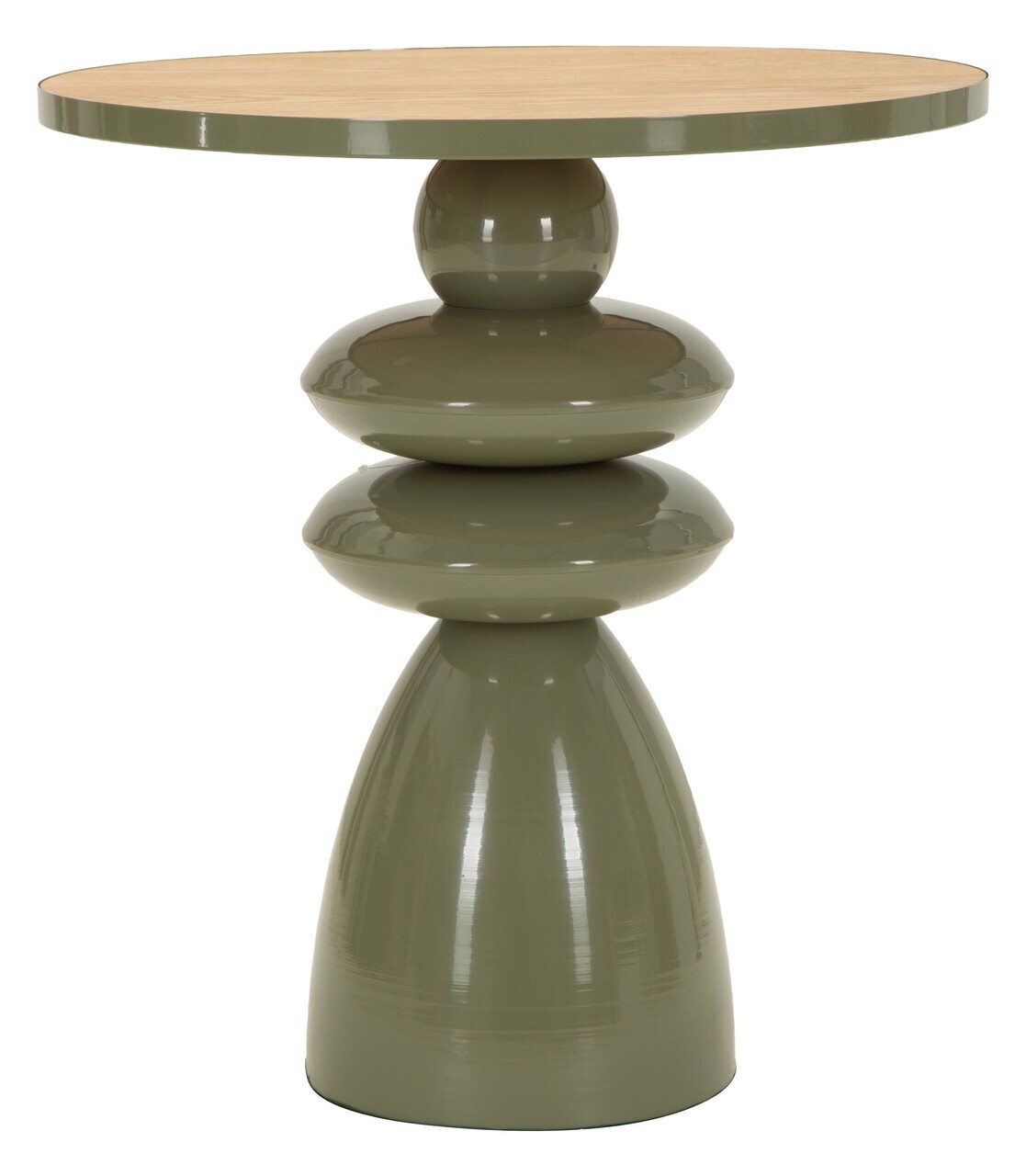 Masuta de cafea, Mauro Ferretti, Seoul Green Glow, 45.5x49 cm, metal/MDF, verde/maro — imaginea 6