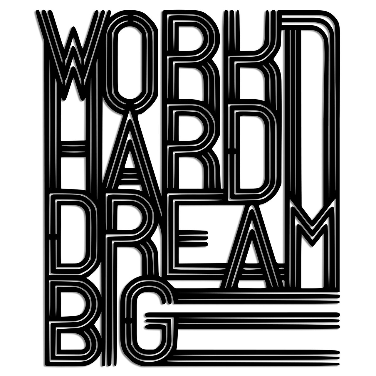 Decoratiune de perete, Work Hard Dream Big 2, Dimensiuni: 46 x 55 cm , Negru — imaginea 5