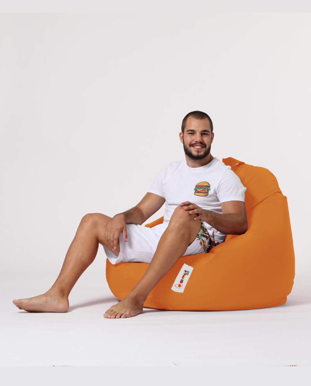 Fotoliu Puf, Bean Bag, Ferndale Premium XXL, 115 X 130 Cm, Poliester Impermeabil, Portocaliu