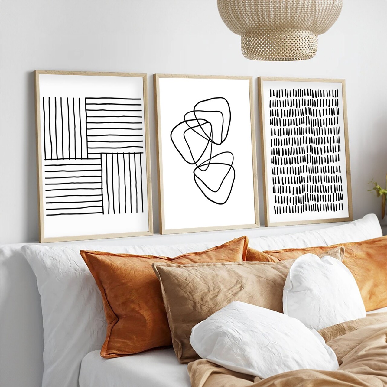 Set 3 tablouri decorative Huhu239 Cadru: 100% LEMN MASIV (Grosime: 2 cm) Multicolor