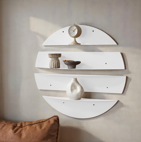Raft de perete, Hanah Home, Vlnt118Byz, 76x76 cm, Alb
