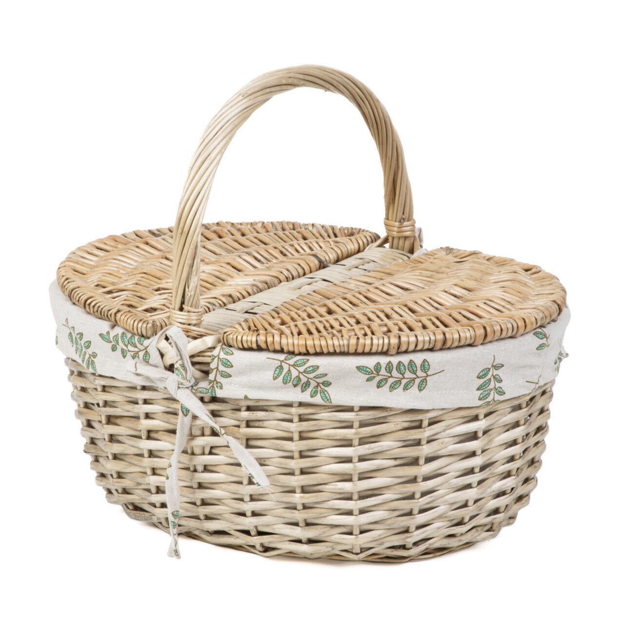 Cos de picnic Lorenzo, Homla, 40x30x18/34 cm, rachita, natur