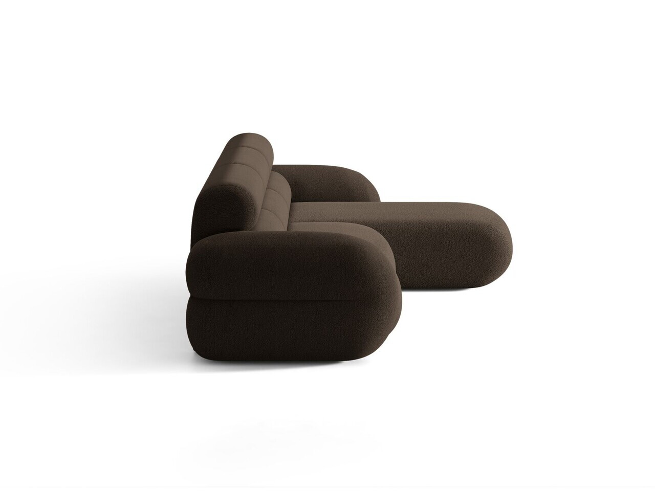 Coltar dreapta 4 locuri, Neo, Micadoni Home, 305x165x83 cm, tesatura Boucle, maro — imaginea 3