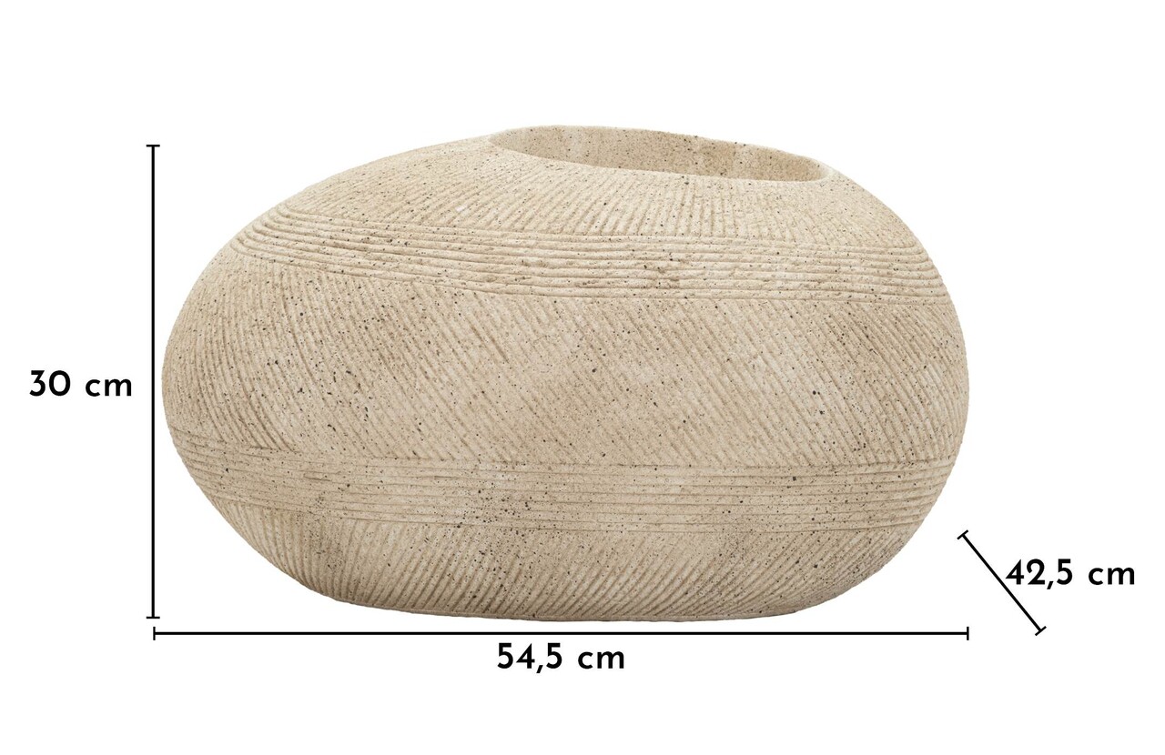 Ghiveci, Mauro Ferretti, Stone, 54.5x42.5x30 cm, polirasina, gri - imagine 6