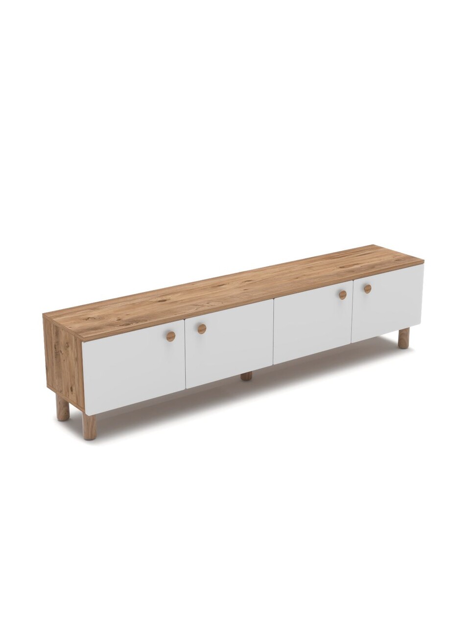 Comoda TV, Hanah Home, Norvella, 180x47x35 cm, PAL, Pin Atlantic / Alb - view 5