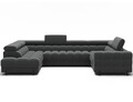 Coltar extensibil stanga 3 locuri ELTAP, LT-06SO, Fectory, 346x205x93 cm, lemn/poliester, gri inchis