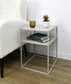 Consola Alrik, Bizzotto, 37.5x37.5x50.5 cm, otel, bej