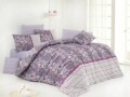 Lenjerie de pat pentru o persoana, 3 piese, 100% bumbac ranforce, Nazenin Home, Violet Lilac, mov