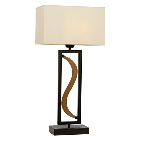Lampa de masa, ml-9123-1bsy, aurora, 30 x 15 x 62 cm, 1 x e27, 60w, negru/crem