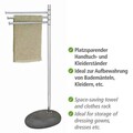 Suport pentru prosoape Pebble Stone, Wenko, 38x23x84 cm, metal/otel/polirasina, gri/argintiu