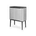 Cos de gunoi cu soft touch, Brabantia, Bo Touch Matt Fingerprint Proof, 3x11 L, 31.2x54x68 cm, otel, argintiu
