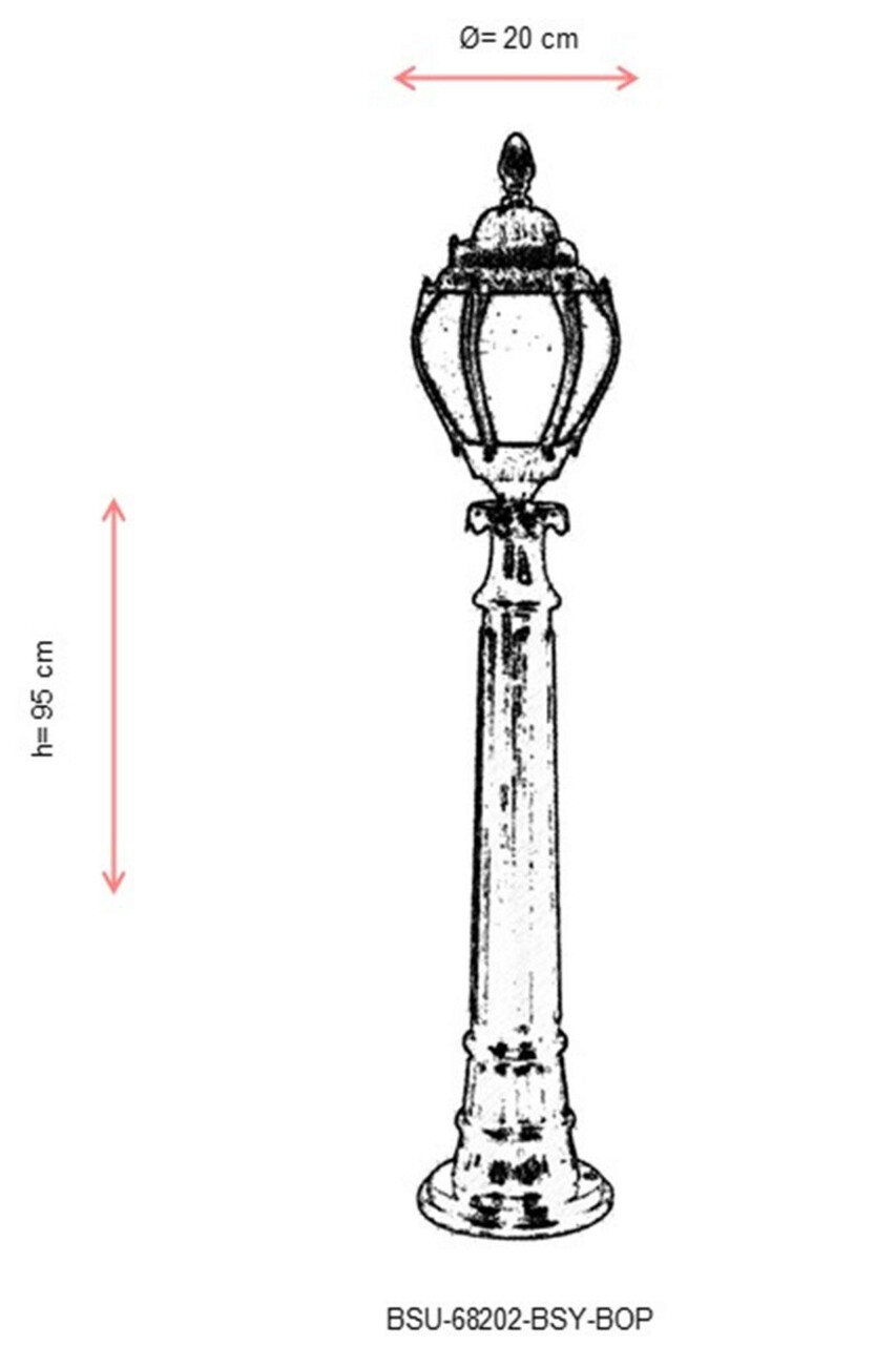Lampadar de exterior, Avonni, 685AVN1331, Plastic ABS, Alb/Negru