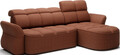 Coltar extensibil dreapta 3 locuri ELTAP, Beneth, 301x185x115 cm, lemn/poliester, caramiziu