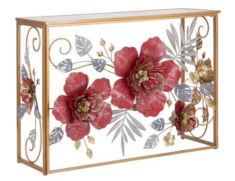 Consola Lovi, Mauro Ferretti,  108 x 36.8 x 80 cm, fier/MDF/sticla, multicolor