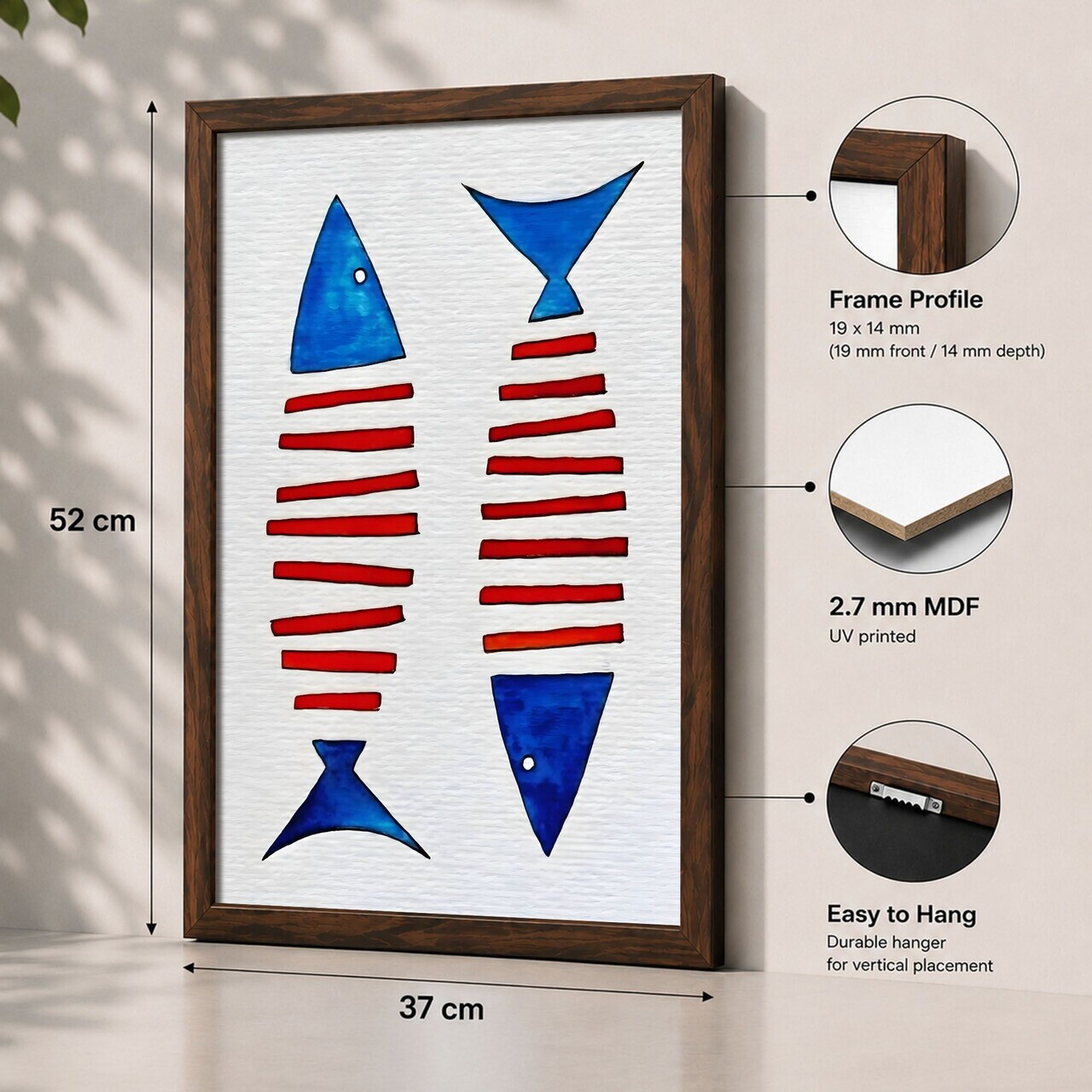 Tablou decorativ, 3752KACT-064, Fundal: 100% MDF (Grosime: 2,7 mm) Vopsire: Imprimare UV, Multicolor — imaginea 2