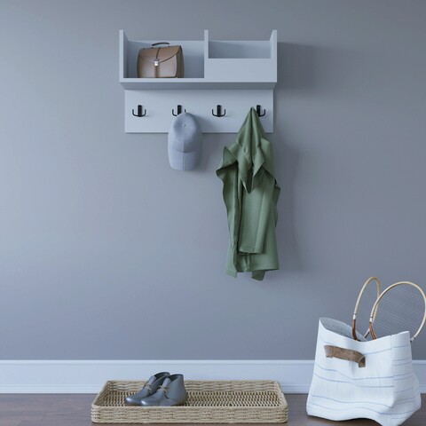Raft de perete, zena home, sameul, 72x44.6x23.8 cm, pal, alb