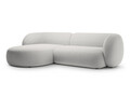 Coltar stanga 3 locuri, Kate, Micadoni, 285x176x76 cm, catifea, gri deschis