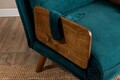 Canapea extensibilă cu 1 loc, Futon, 859FTN2333, Metal , Verde petrol