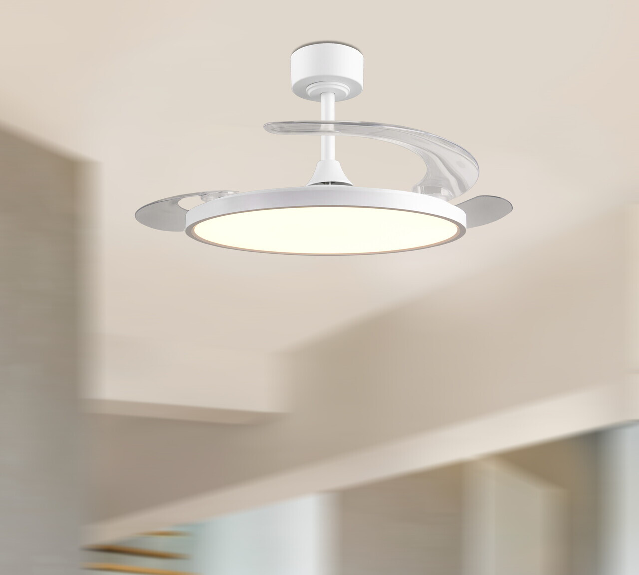 Plafoniera cu ventilator Kasfjord, RL, 106x35 cm, 30W, 1x SMD, metal, alb mat - view 8