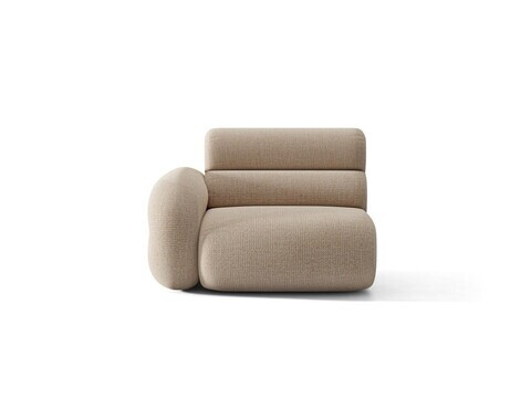 Modul canapea stanga 1 loc, Neo, Micadoni Home, 110x100x83 cm, tesatura Chenille Silencio, bej sand