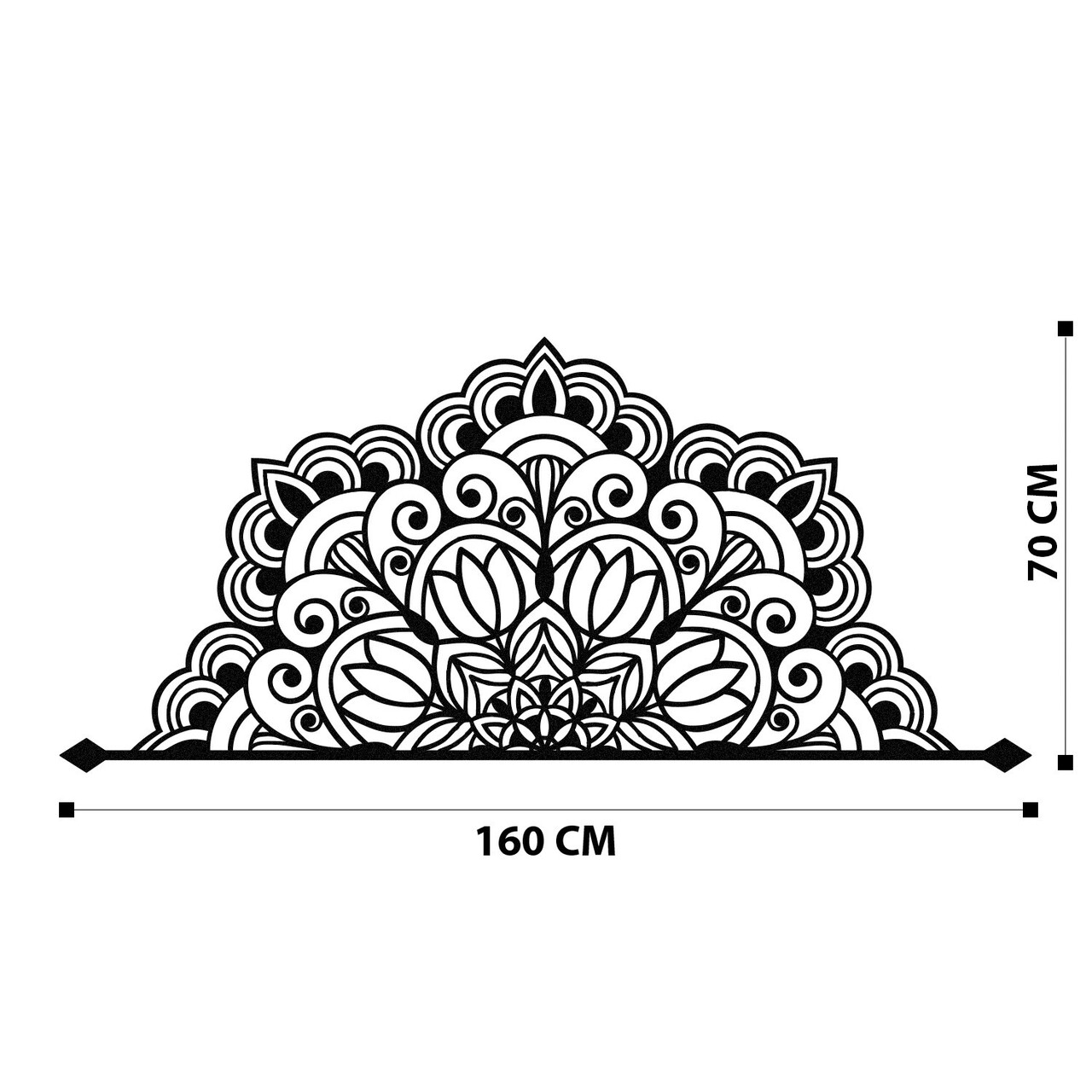 Decoratiune de perete, Almero, Dimensiune: 160 x 70 cm, Negru - imagine 7