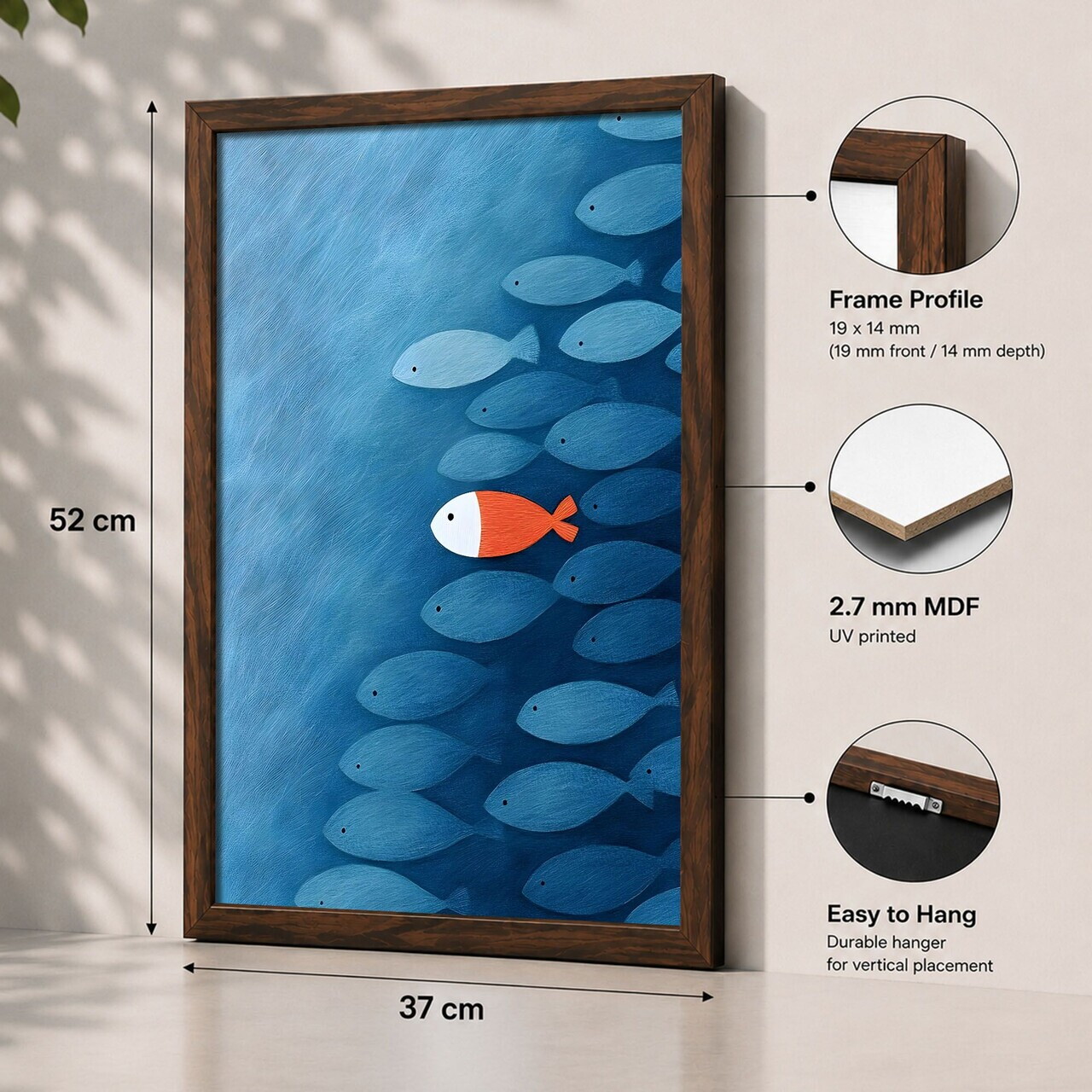 Tablou decorativ, 3752KACT-007, Fundal: 100% MDF (Grosime: 2,7 mm) Vopsire: Imprimare UV, Multicolor — imaginea 2