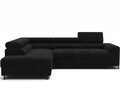Coltar extensibil stanga 5 locuri ELTAP, Colesio, 274x200x93 cm, lemn/poliester, negru