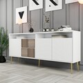 Consola, Hommy Craft, Milan, 180x77x35 cm, PAL, Alb/Auriu