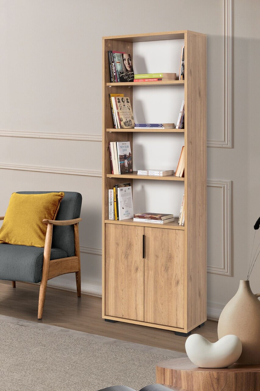 Corp biblioteca, Hanah Home, Evm 8105, 60x187x30 cm, PAL, Maro — imaginea 4