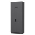 Dulap pentru haine, Minerva, Kale Anthracite, 90x255x52 cm, PAL, Antracit