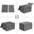 Set 3 cutii depozitare, Songmics, 40x30x25 cm, pliabile, carton/material netesut, gri