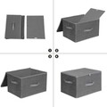 Set 3 cutii depozitare, Songmics, 40x30x25 cm, pliabile, carton/material netesut, gri