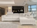 Coltar extensibil dreapta 4 locuri ELTAP, RT-01AMO, Eridano, 275x202x88 cm, lemn/poliester, bej deschis